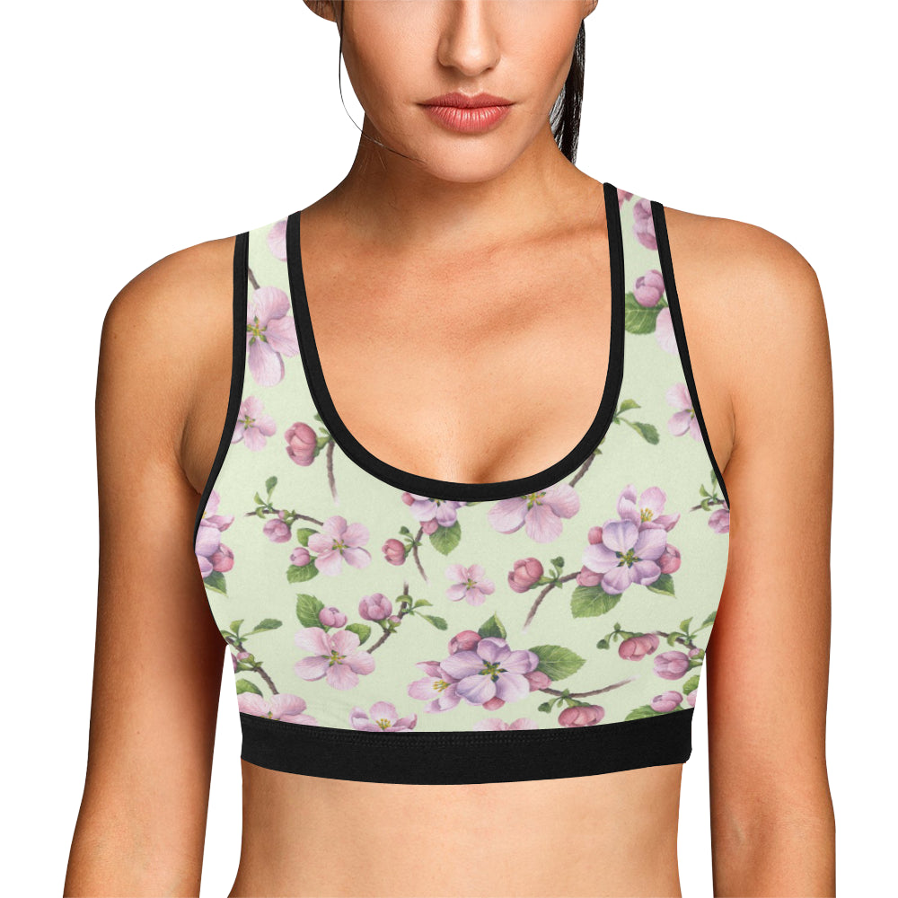 Apple blossom Pattern Print Design AB05 Sports Bra