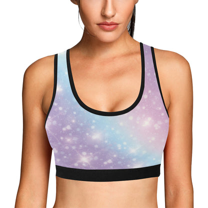 Cosmic Pastel Pattern Print Design 02 Sports Bra