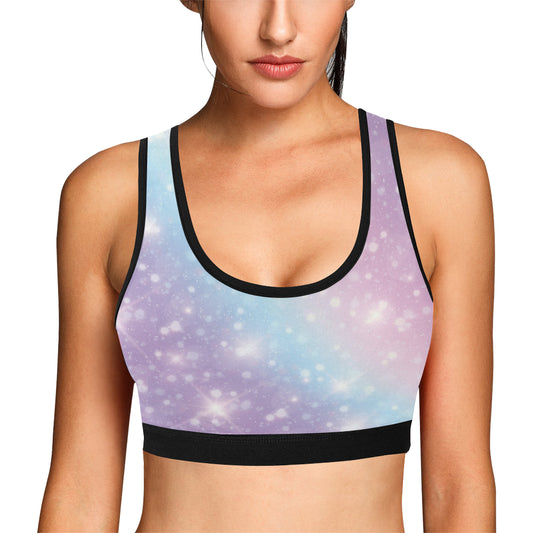 Cosmic Pastel Pattern Print Design 02 Sports Bra