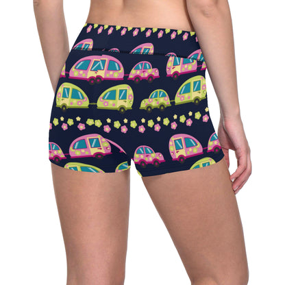 Camper Cute Camping Design No 3 Print Yoga Shorts