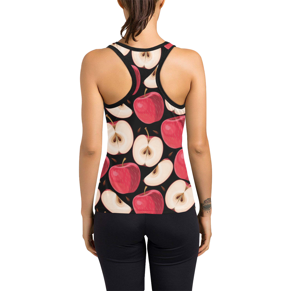 Apple Pattern Print Design AP02 Women's Racerback Tank Top