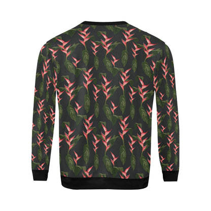 Heliconia Pattern Print Design HL07 Men Long Sleeve Sweatshirt