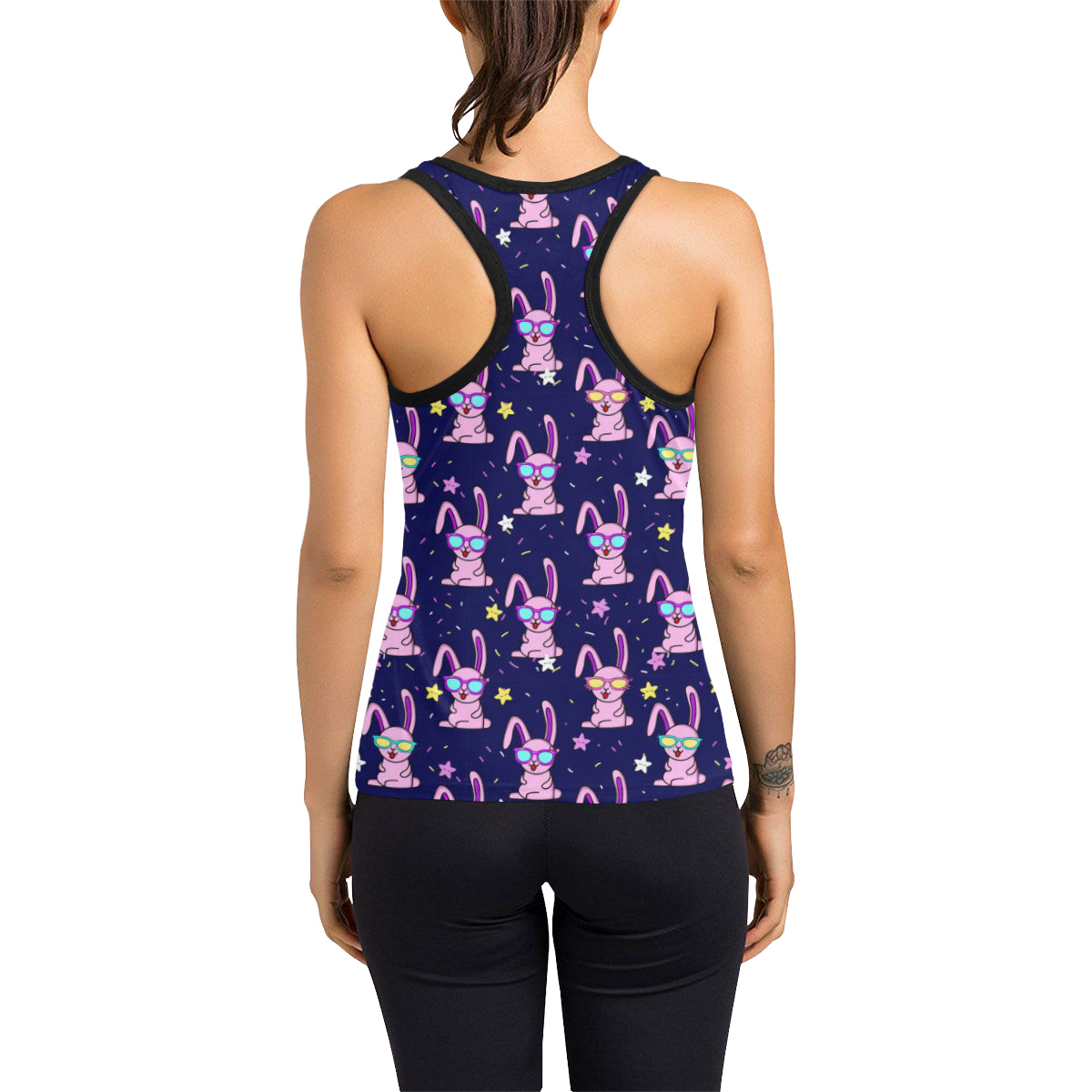 Rabbit Baby Pattern Print Design RB015 Women's Racerback Tank Top