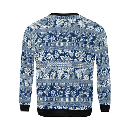 Hawaiian Themed Pattern Print Design H020 Men Long Sleeve Sweatshirt