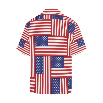 Patriotic US Flag Pattern Print Design A01 Men's Hawaiian Shirt