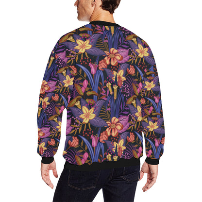 Lily Pattern Print Design LY016 Men Long Sleeve Sweatshirt