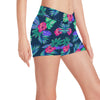 Tropical Flower Pattern Print Design TF09 Yoga Shorts