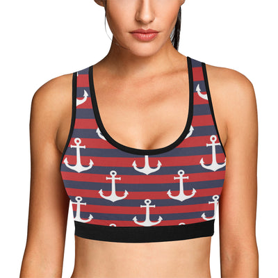 Nautical Pattern Print Design A05 Sports Bra