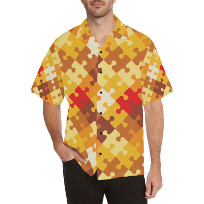 Puzzle Pattern Print Design A01 Men's Hawaiian Shirt