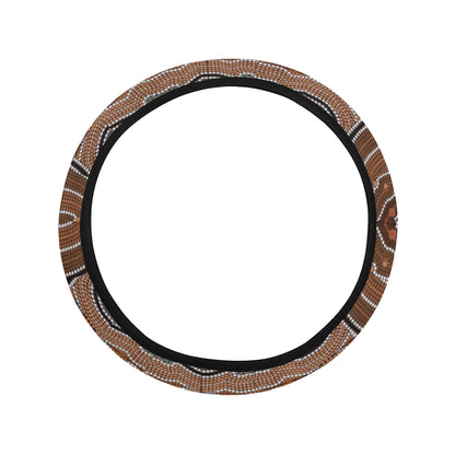 Aboriginal Pattern Print Design 01 Steering Wheel Cover with Elastic Edge