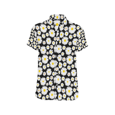 Daisy Pattern Print Design 01 Men's Short Sleeve Button Up Shirt