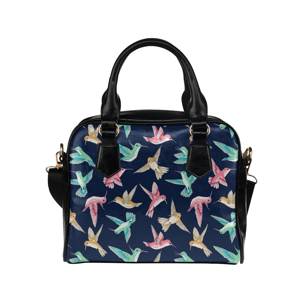 Hummingbird Cute Pattern Print Design 01 Shoulder Handbag