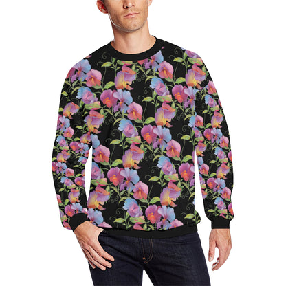 Peony Pattern Print Design PE012 Men Long Sleeve Sweatshirt