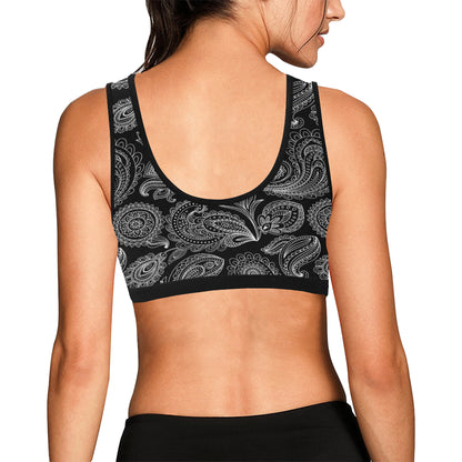 Paisley Pattern Print Design A04 Sports Bra