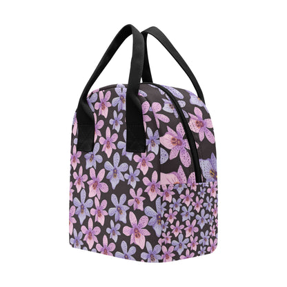 Orchid Pattern Print Design OR08 Insulated Lunch Bag
