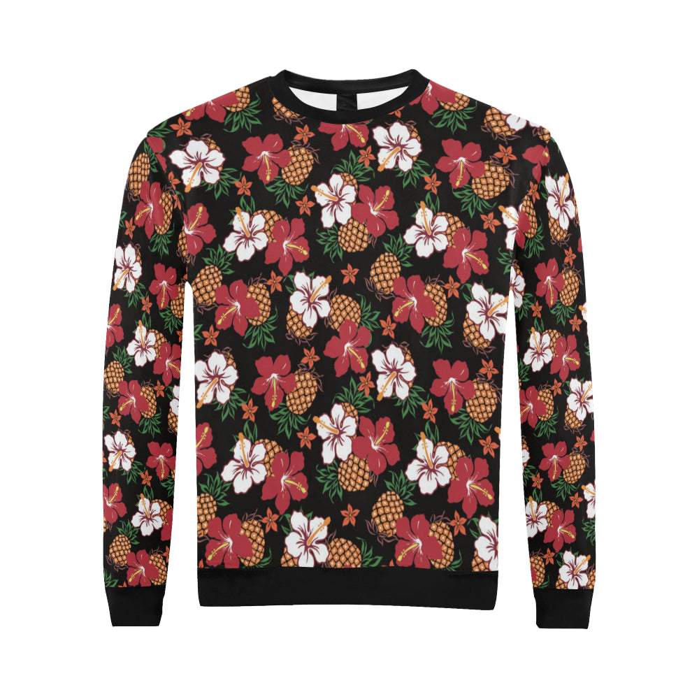 Hawaiian Themed Pattern Print Design H013 Men Long Sleeve Sweatshirt
