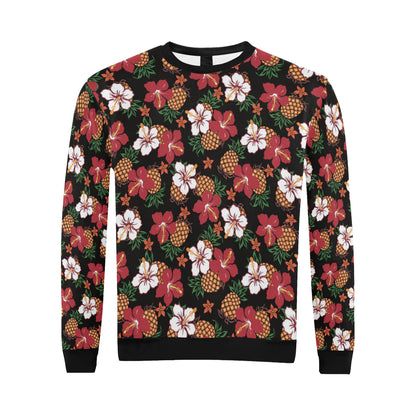 Hawaiian Themed Pattern Print Design H013 Men Long Sleeve Sweatshirt