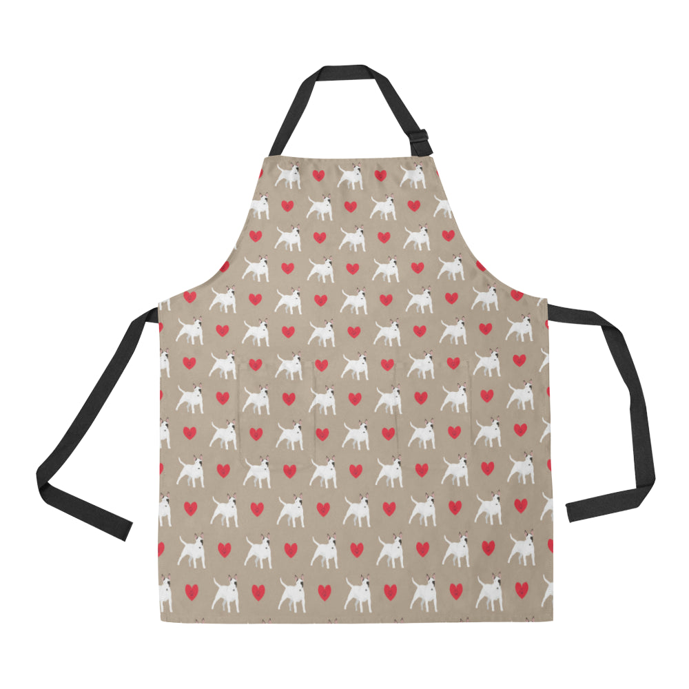 Bull Terriers Pattern Print Design 01 Apron with Pocket