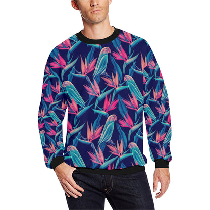 Tropical Flower Pattern Print Design TF024 Men Long Sleeve Sweatshirt