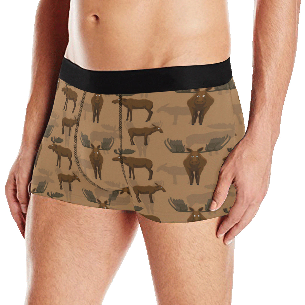 Moose Pattern Print Design 03 Men's Boxer Briefs