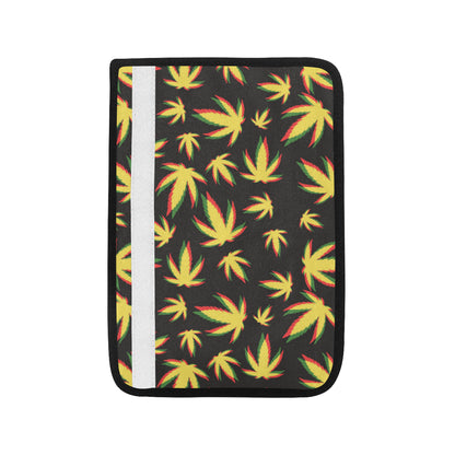 Pot Leaf Pattern Print Design A02 Car Seat Belt Cover