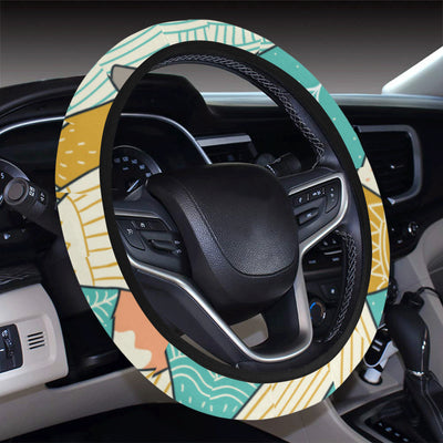 Mountain Pattern Print Design 02 Steering Wheel Cover with Elastic Edge