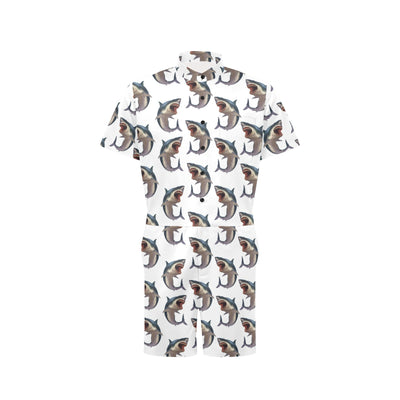 Great White Shark Pattern Print Design 03 Men's Romper