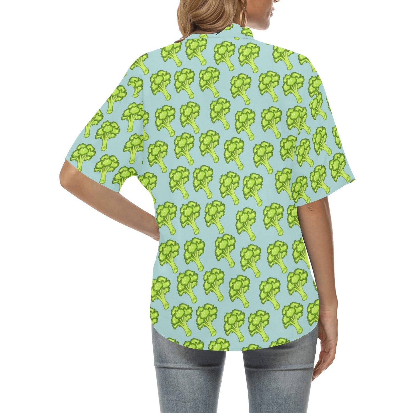 Broccoli Pattern Print Design 02 Women's Hawaiian Shirt