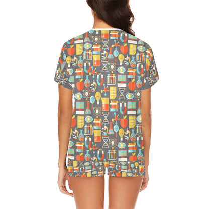 Science Print Design LKS302 Women's Short Pajama Set