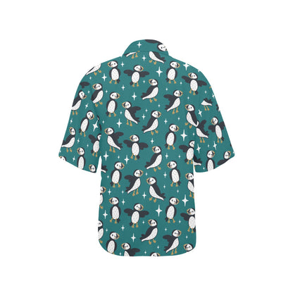 Puffin Pattern Print Design A05 Women's Hawaiian Shirt
