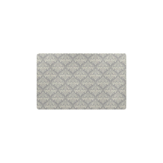 Damask Grey Elegant Print Pattern Kitchen Mat