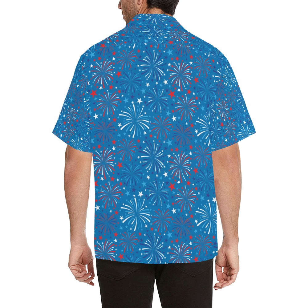 Firework Celebration Print Design LKS304 Men's Hawaiian Shirt