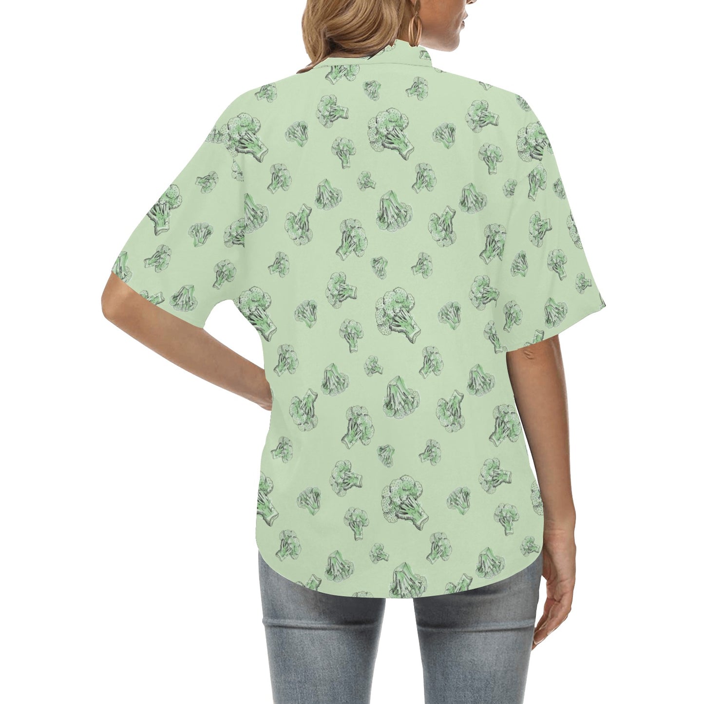Broccoli Pattern Print Design 05 Women's Hawaiian Shirt