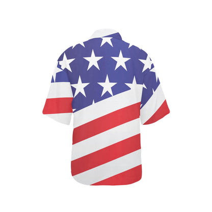 American flag Print Women's Hawaiian Shirt