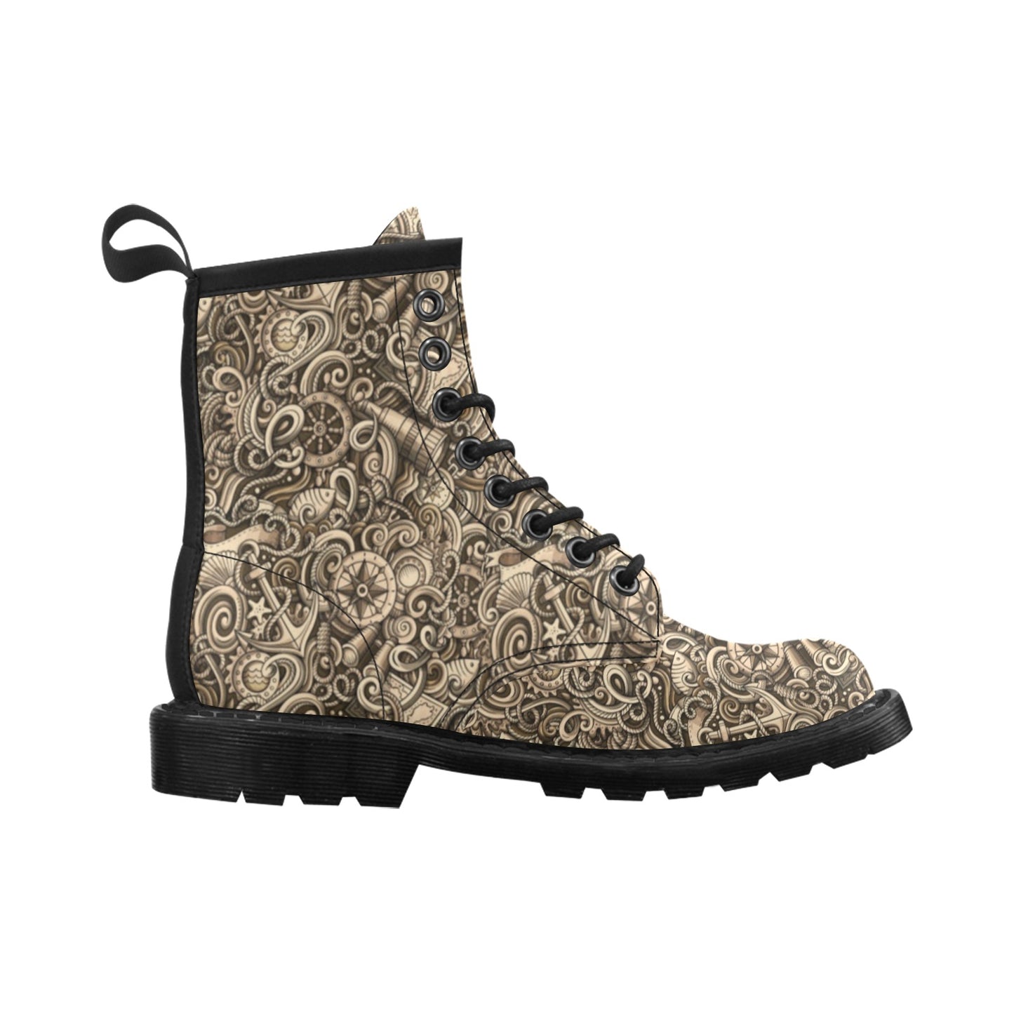 Nautical Tattoo Design Themed Print Women's Boots