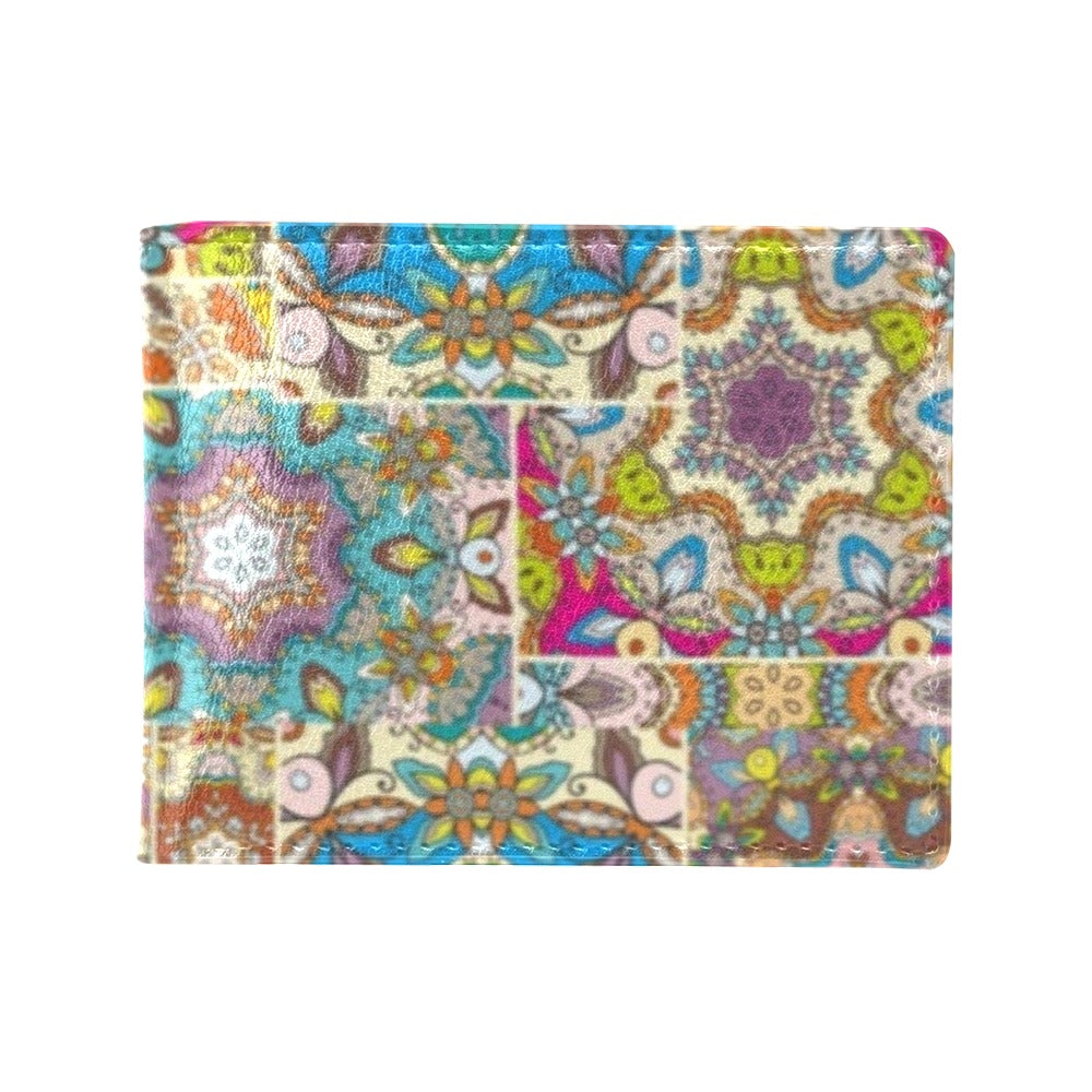 Patchwork Print Design LKS402 Men's ID Card Wallet