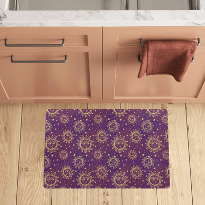 Sun Moon Star Design Themed Print Kitchen Mat