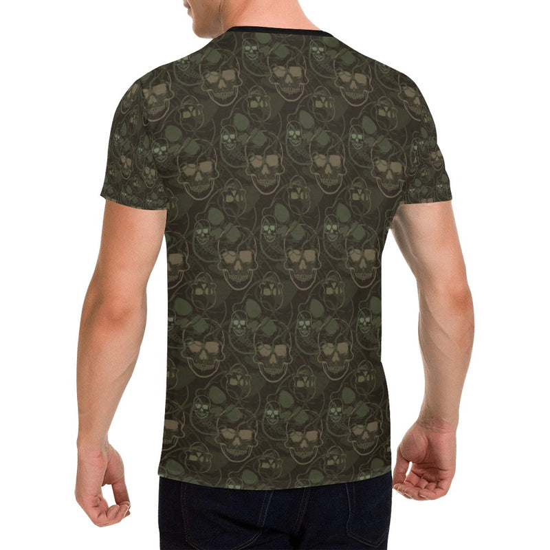 Skull Camo Style Print Design LKS308 Men's All Over Print T-shirt