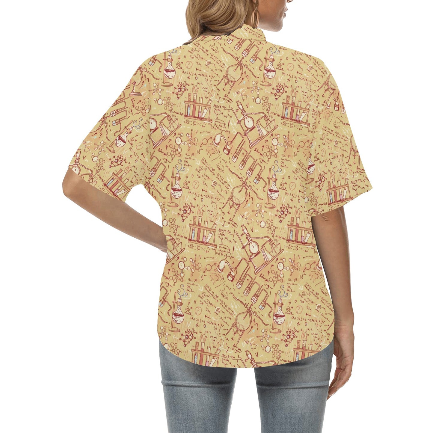 Chemical Pattern Print Design 01 Women's Hawaiian Shirt