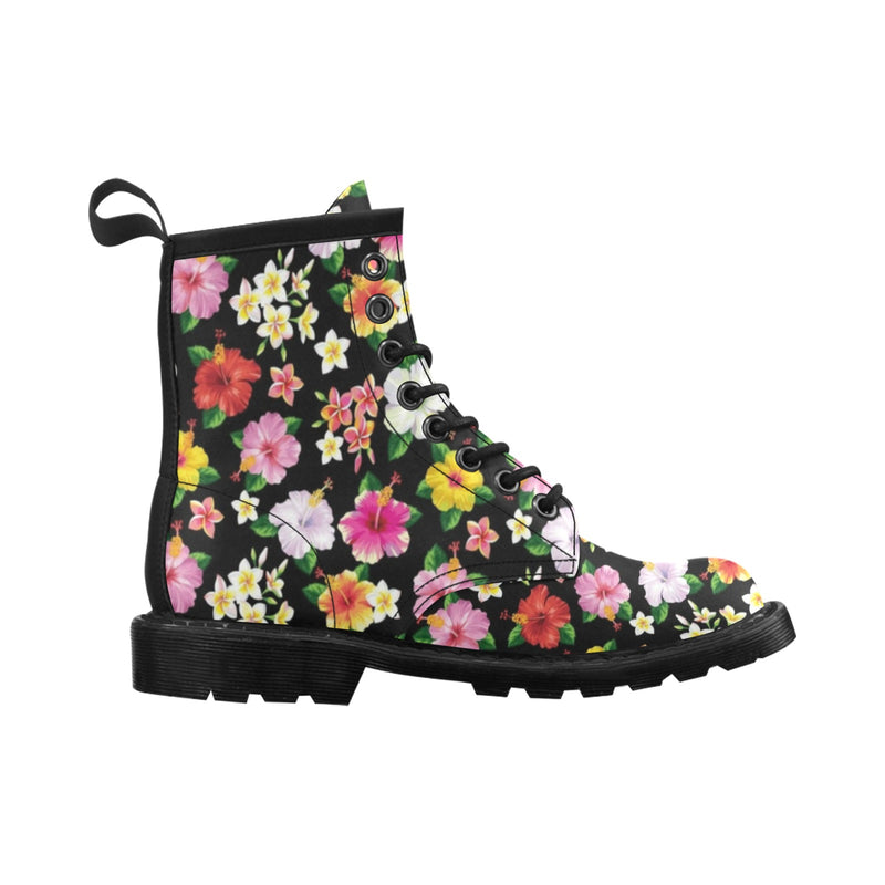 Hibiscus Pattern Print Design HB025 Women's Boots