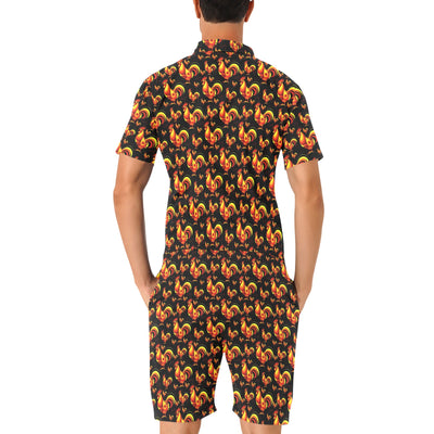 Rooster Print Themed Men's Romper