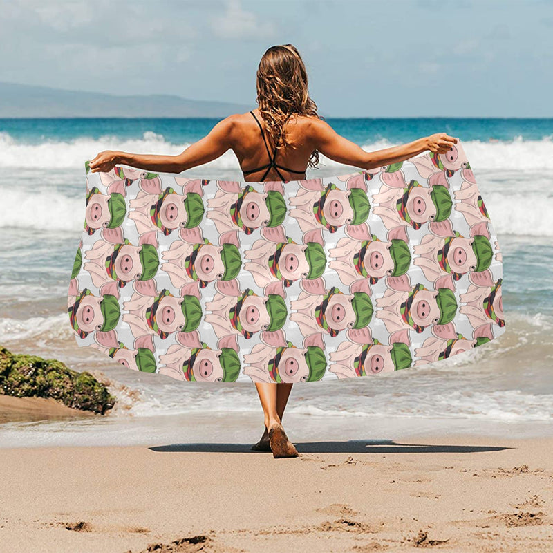 Pig Print Design LKS403 Beach Towel 32" x 71"