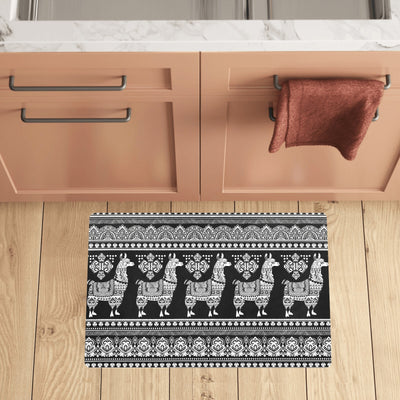 Llama Aztec Style Pattern Print Design 01 Kitchen Mat