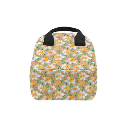 Daffodils Pattern Print Design DF04 Insulated Lunch Bag