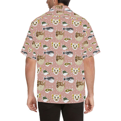 Fugu Cute Pattern Print Design 01 Men's Hawaiian Shirt
