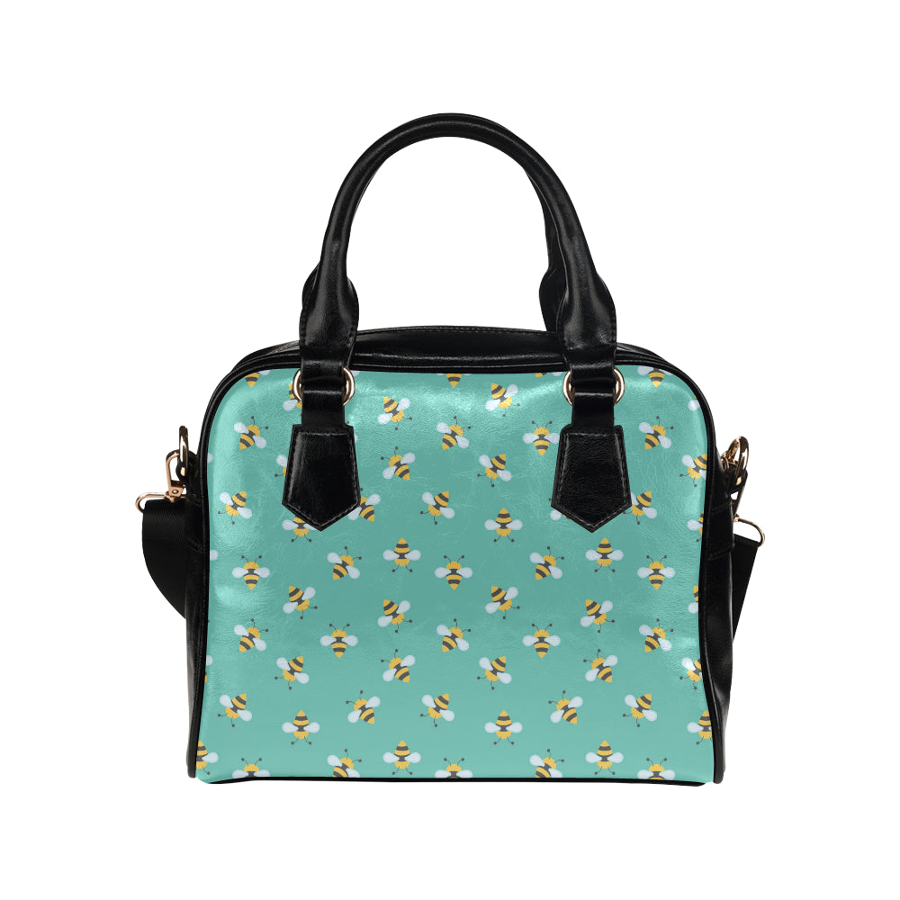 Bee Pattern Print Design 01 Shoulder Handbag