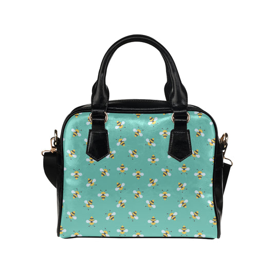 Bee Pattern Print Design 01 Shoulder Handbag