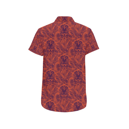 Leo Pattern Print Design 01 Men's Short Sleeve Button Up Shirt