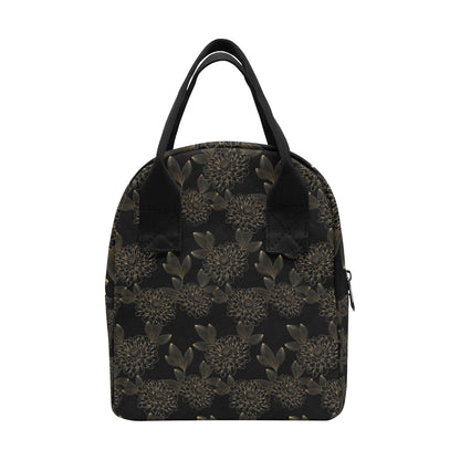 Dahlia Pattern Print Design DH04 Insulated Lunch Bag