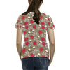 Skull Bone Rose Print Design LKS303 Women's  T-shirt